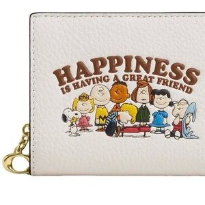 Coach Cream Wallet with Peanuts Collaboration